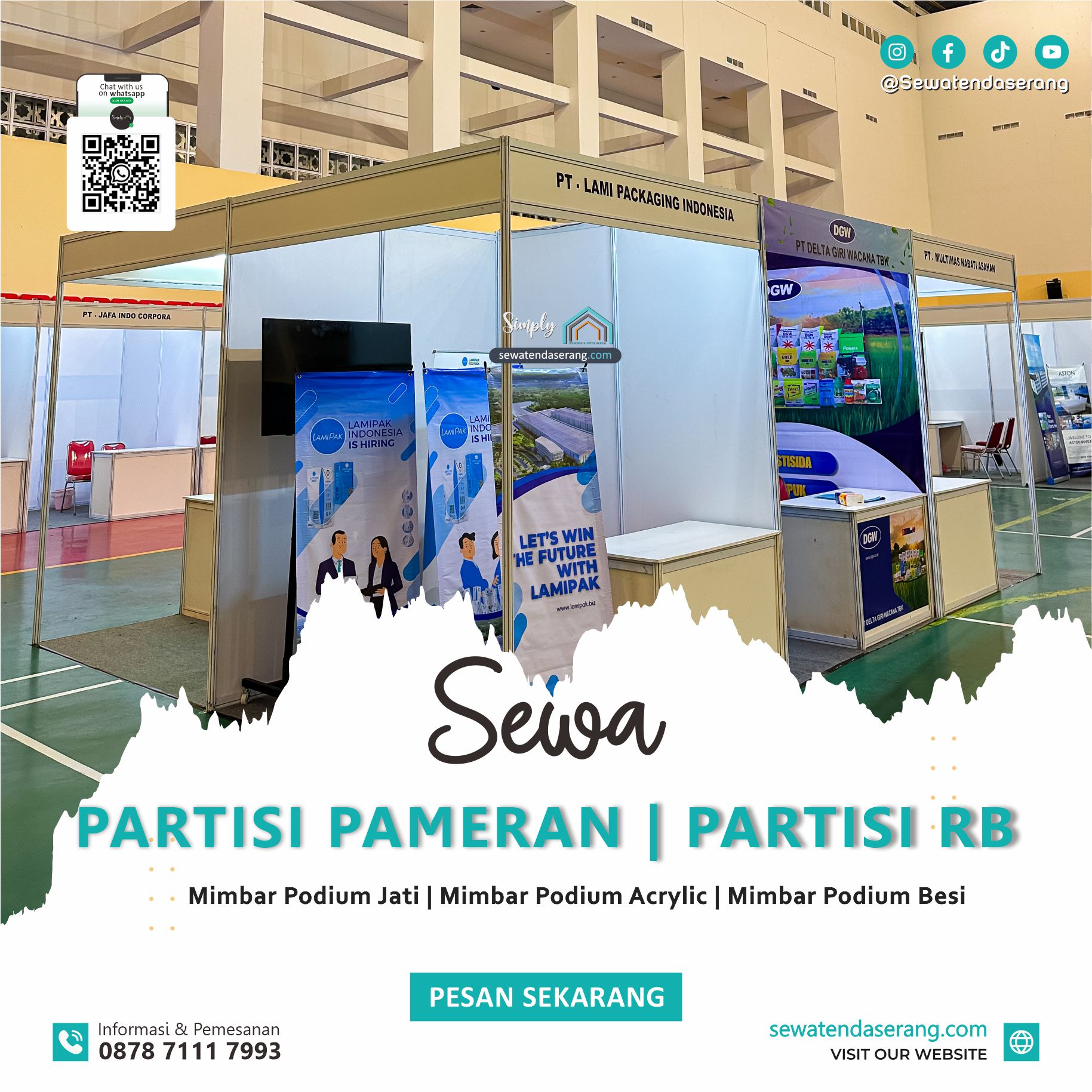 0878 7111 7993 - Sewa Partisi Pameran R8, Pameran, Sekat Ruangan, Event, Serang Cilegon pandeglang lebak tangerang depok bekasi jakarta karawang bogor harga murah