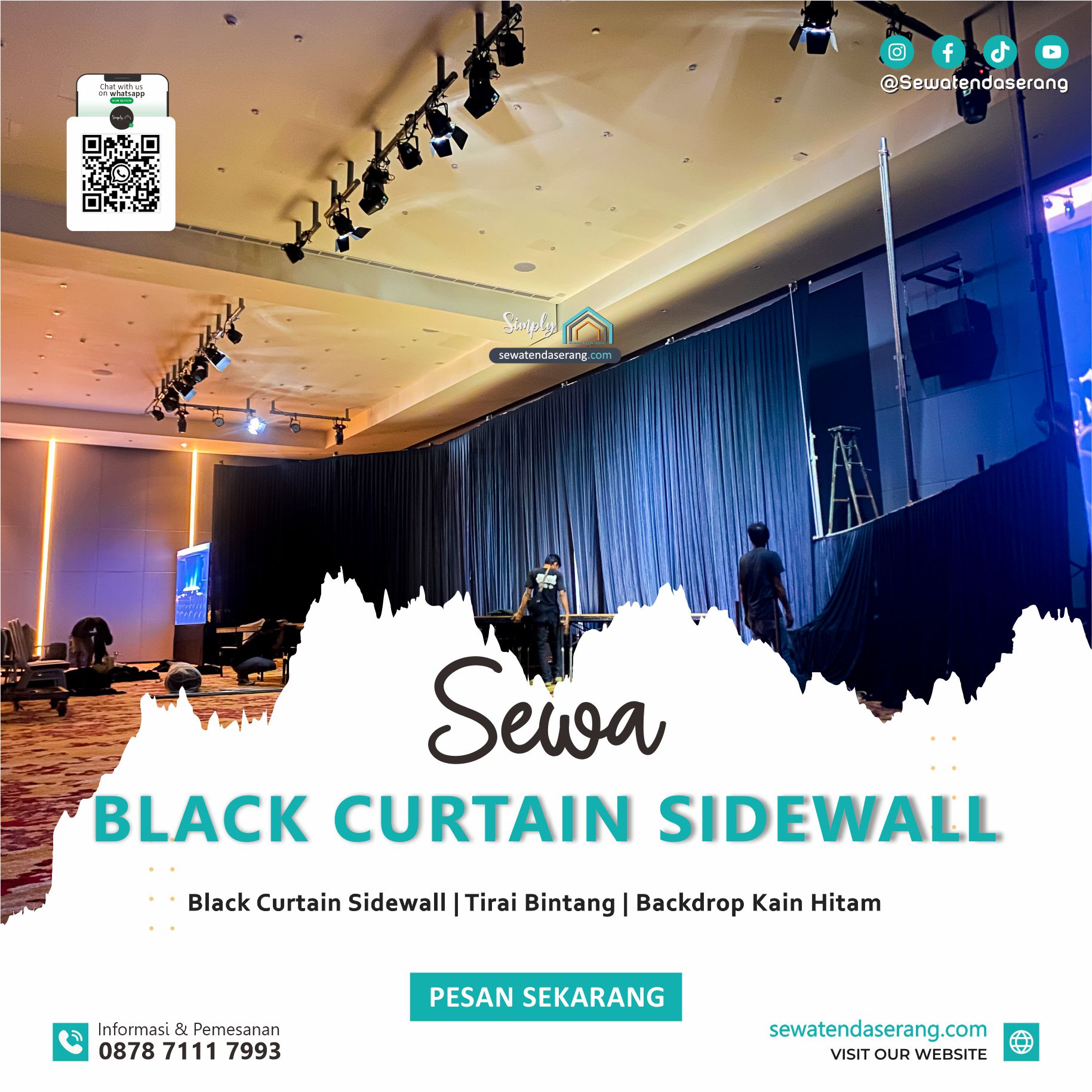 0878 7111 7993 - Sewa Tirai Bintang, Black Curtain Sidewall, Backdrop, Kain Hitam, Peresmian Event Groundbreaking Serang Cilegon pandeglang lebak tangerang depok bekasi jakarta karawang  (7)