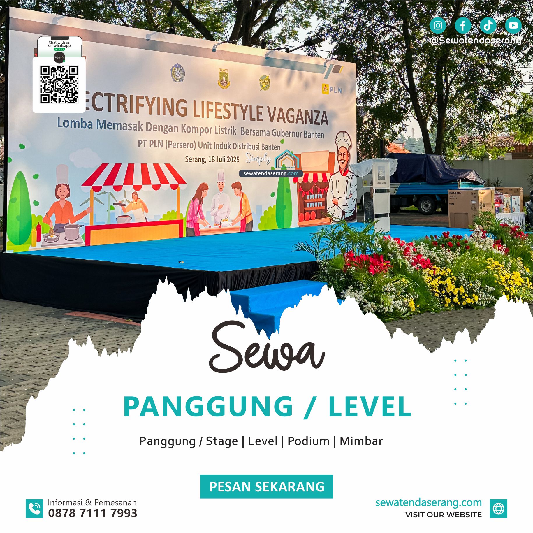 0878 7111 7993 - Sewa Panggung Podium Konser mimbar upacara senam orgen tunggal musik taman panggung serang cilegon pandeglang bekasi depok jakarta tangerang bogor karawang, Harga murah.